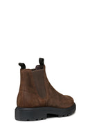 Geox Men's Brown Spherica Ec7 Leather Chelsea Boots | Derimod