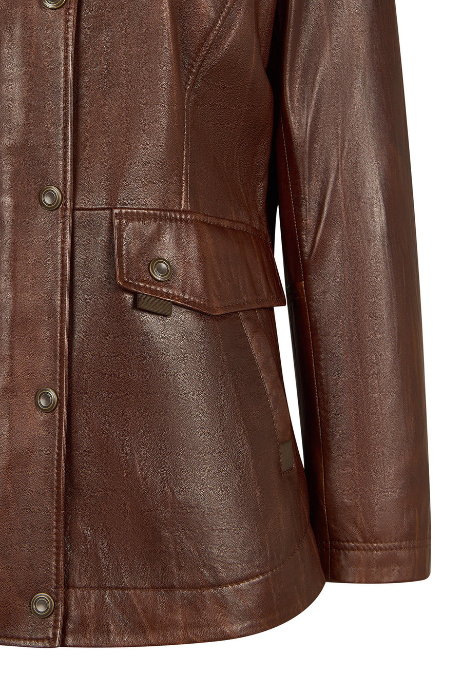 Susan Woman Brown Hooded Leather Coats