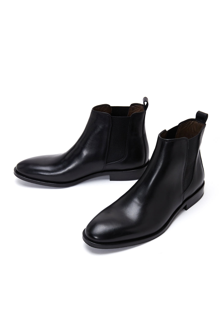 Men's Black Leather Casual Chelsea Boots