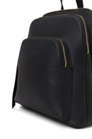 Woman Black Leather Backpack | Derimod