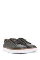 Male Khaki Lace-up Leather Sneaker | Derimod