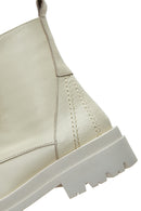 Women's Beige Leather Zippered Boots | Derimod