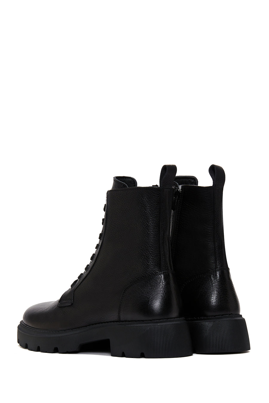 Men's Black Leather Boots Flat Boots