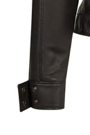 Victoria Woman Black Short Leather Jacket | Derimod