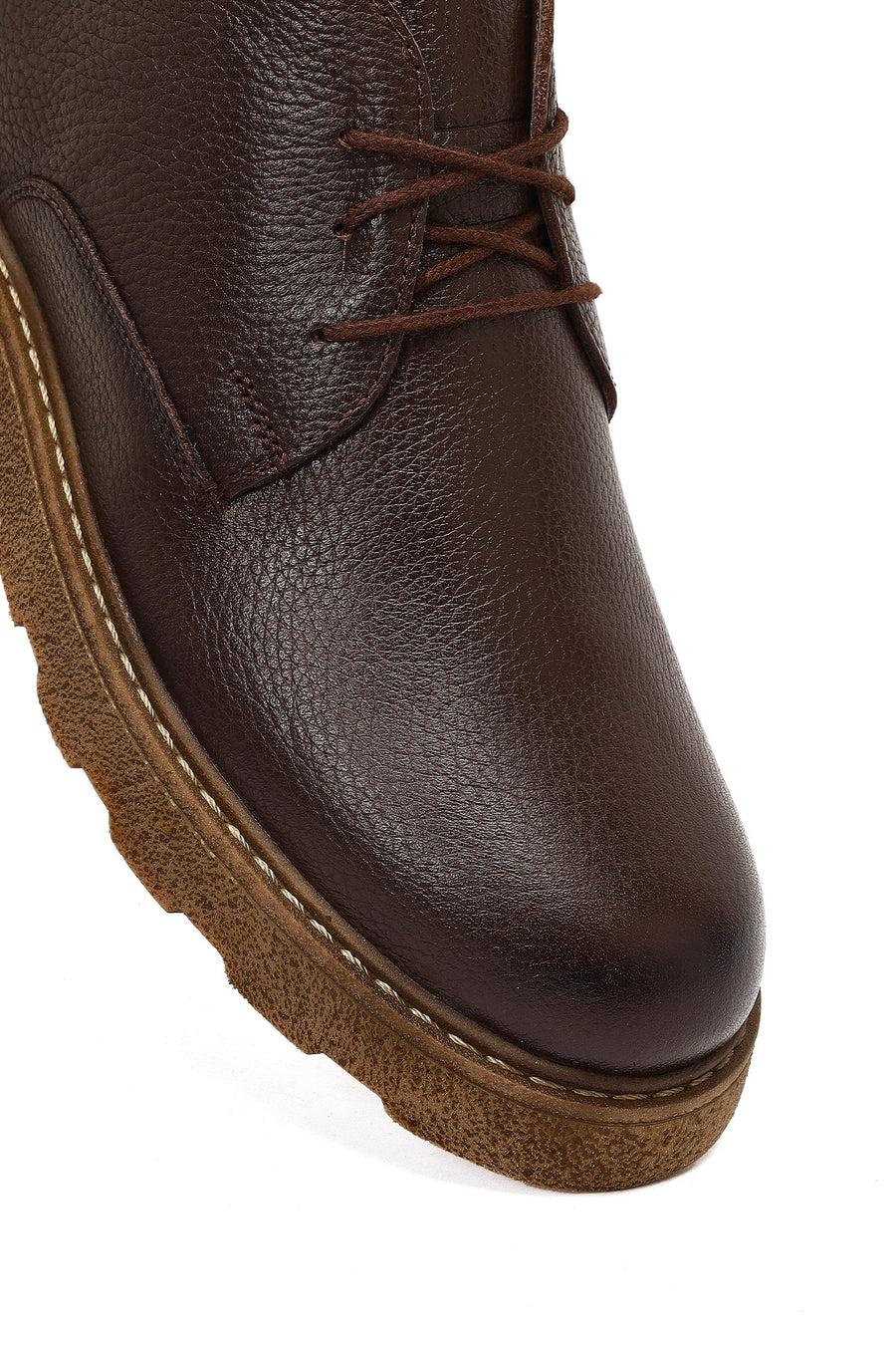 Men's Brown Lace-Up Leather Casual Boot