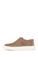 Male Beige Lace-Up Thick-Soled Suede Casual Shoes | Derimod