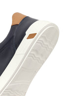 Erkek Lacivert Bağcıklı Deri Sneaker | Derimod