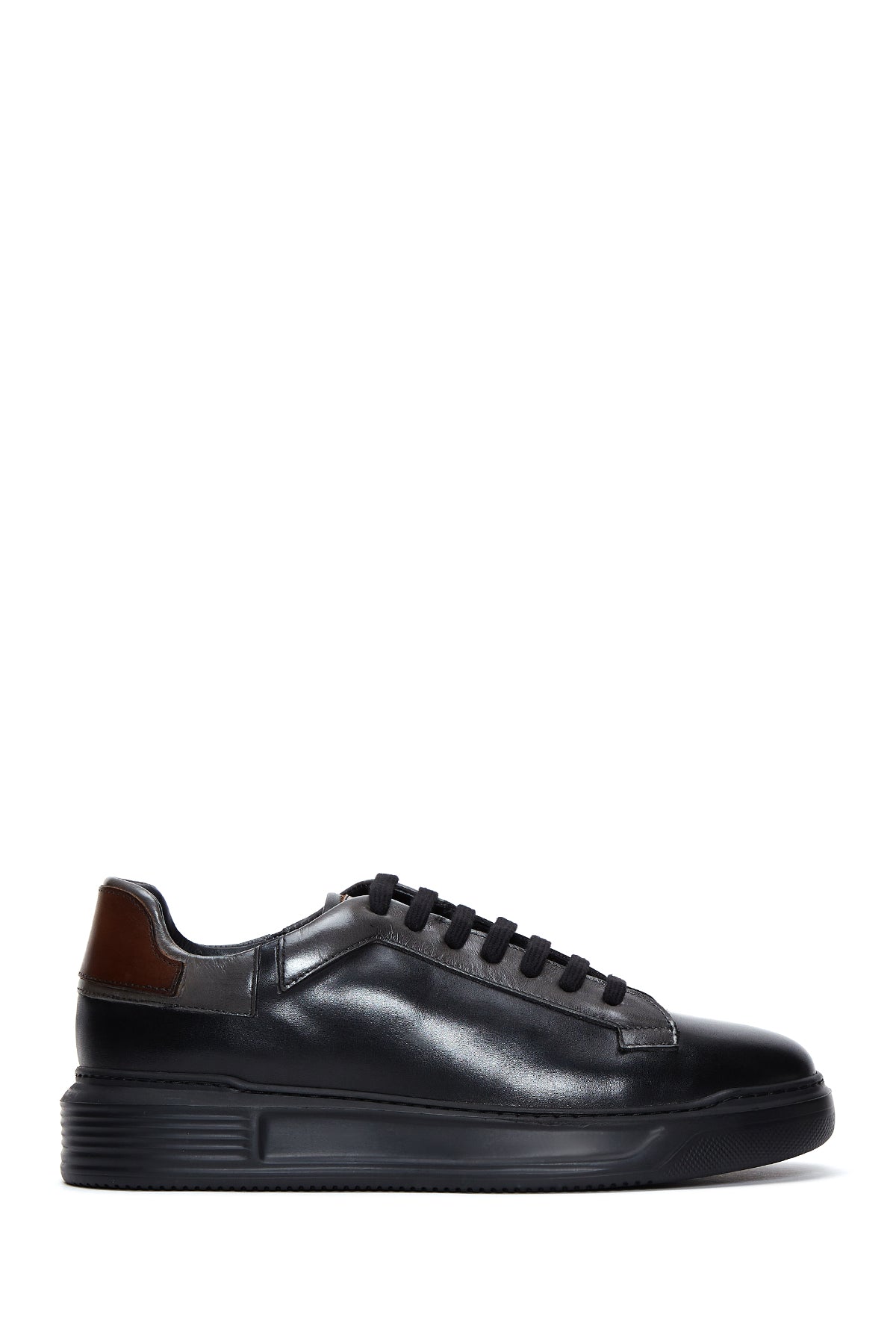 Erkek Siyah Deri Kalın Tabanlı Sneaker 22WFD644118 | Derimod