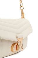 Woman Cream Long-Strap Quilted Mini Crossbody Bag | Derimod
