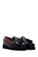 Derimod Gritti Kadın Siyah Deri Maskülen Loafer | Derimod