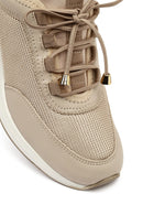 Women's Beige Lace-Up Platform Sneaker | Derimod