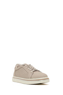 Erkek Bej Bağcıklı Deri Sneaker | Derimod