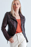 B-1002 Women's Leather Jacket | Derimod