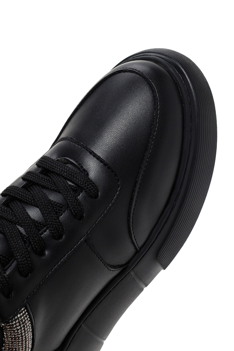 Women's Black Thick Soled Stone Sneaker