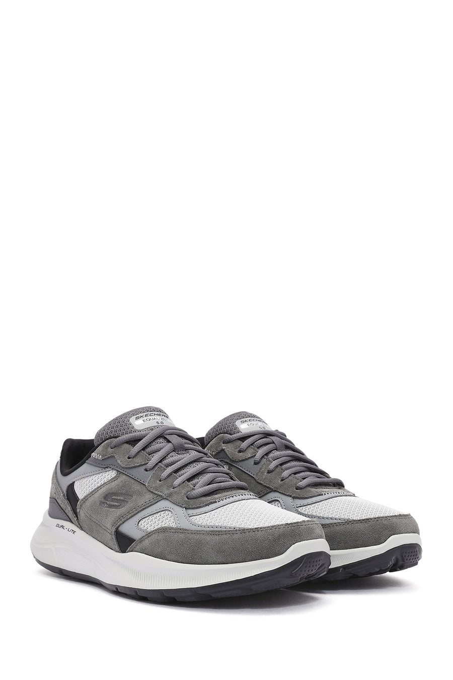 Skechers Men's Grey Equalizer Lace-Up Chunky Sole Sneakers