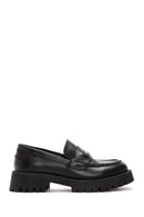 Women's Black Leather Loafer | Derimod