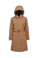 Geox Women's Brown Anyweco Hooded Trench Coat | Derimod