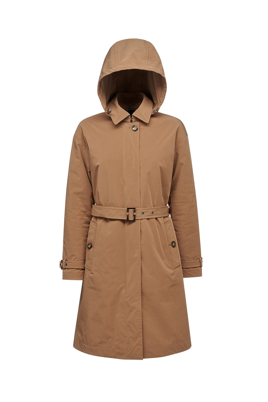 Geox Women's Brown Anyweco Hooded Trench Coat