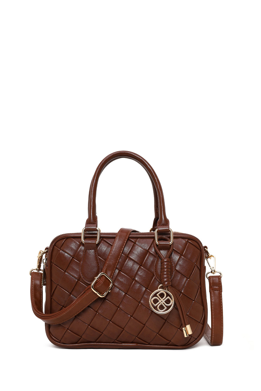 Woman Brown Braided Long-Strap Shoulder Bag 26PBD264129 | Derimod