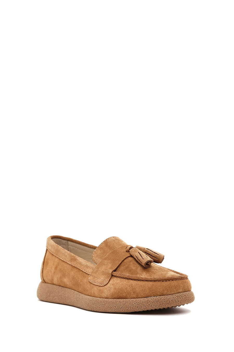 Women's Tan Suede Leather Comfort Loafer