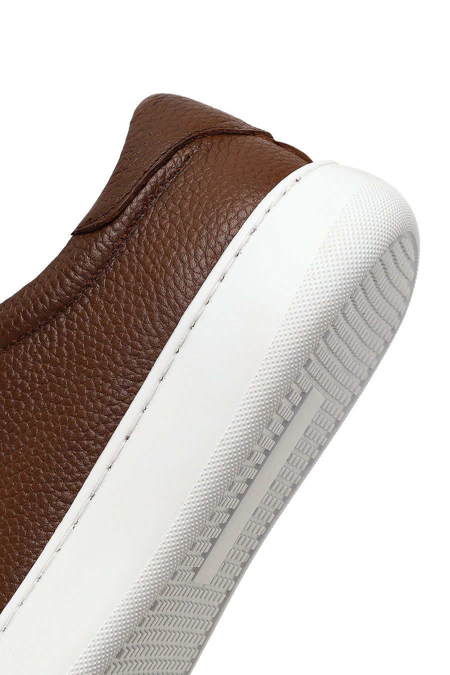 Men's Tan Lace-Up Thick Sole Leather Sneaker