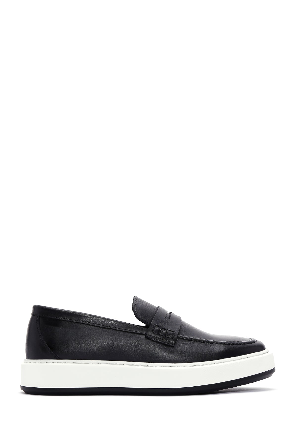 Men's Black Leather Thick Soled Sports Loafer 23SFD612418 | Derimod