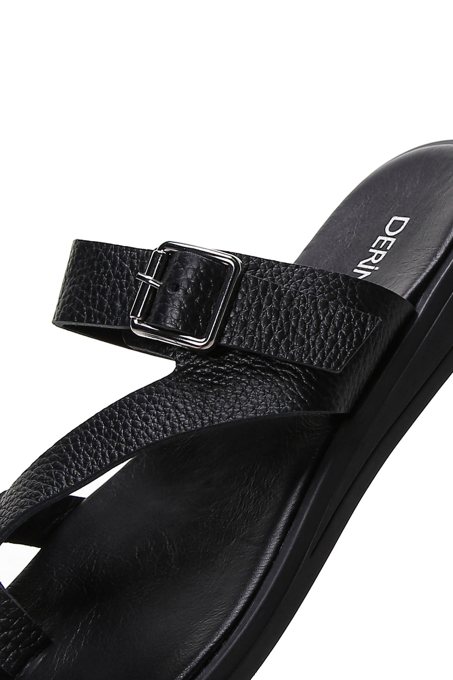 Women's Black Flip Flops Leather Slippers