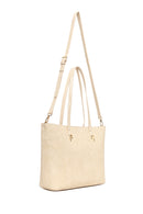 Woman Cream Long-Strap Braided Shoulder Bag | Derimod