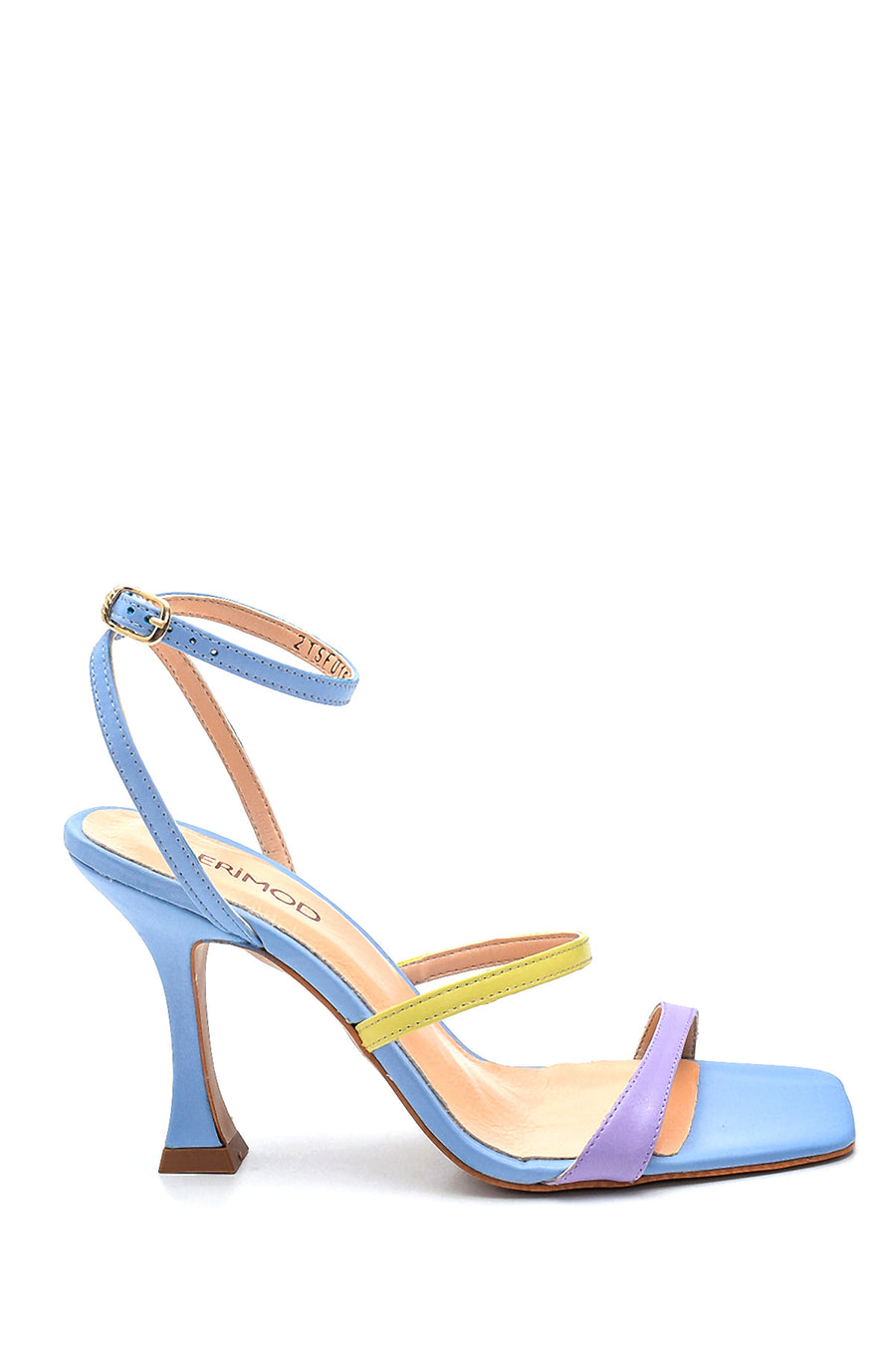 Women's Casual Heeled Leather Sandals 21SFD161318 | Derimod