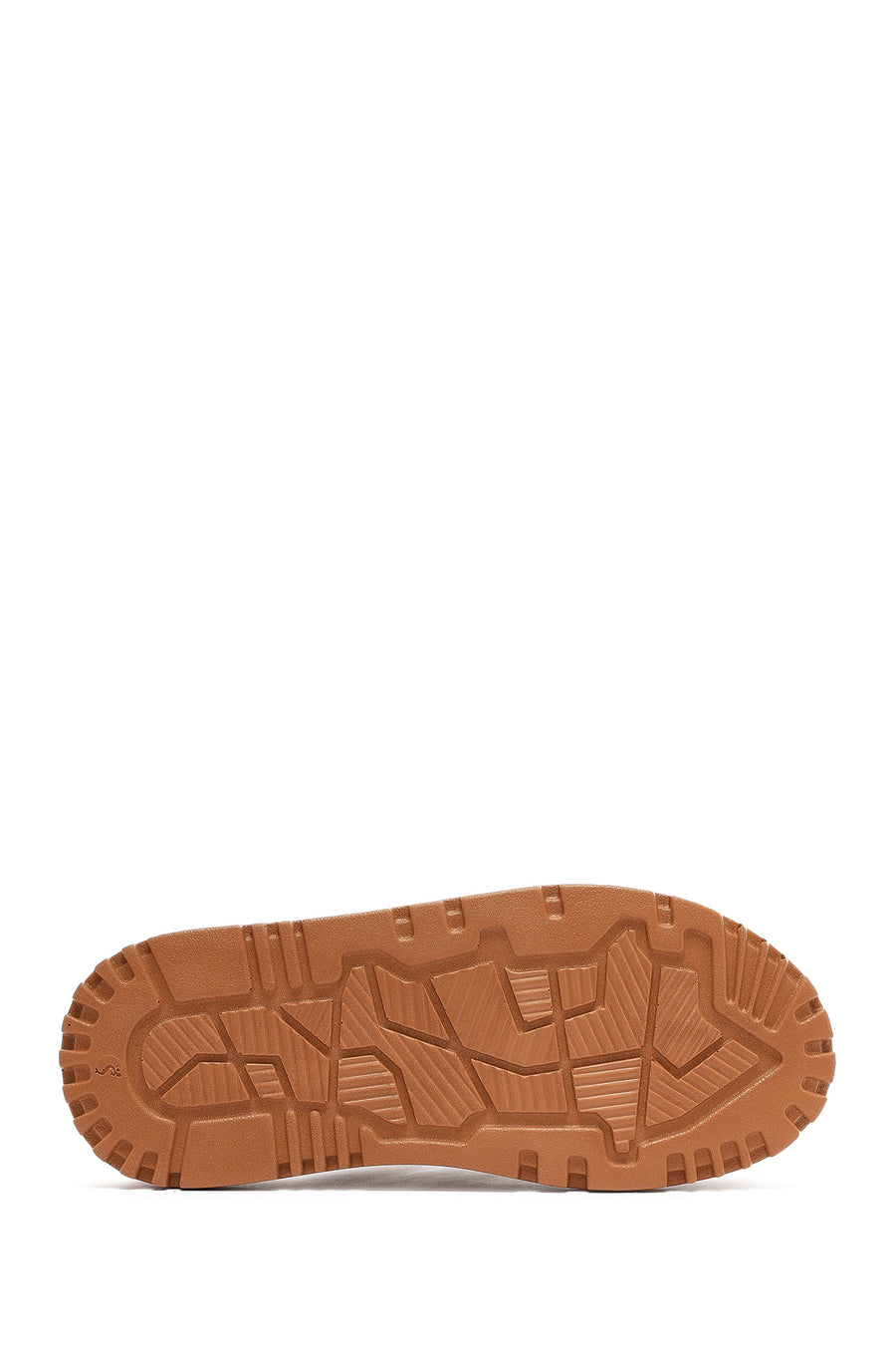 Women's Brown Thick Soled Suede Leather Slippers