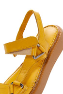 Women's Yellow Leather Comfort Sandals | Derimod