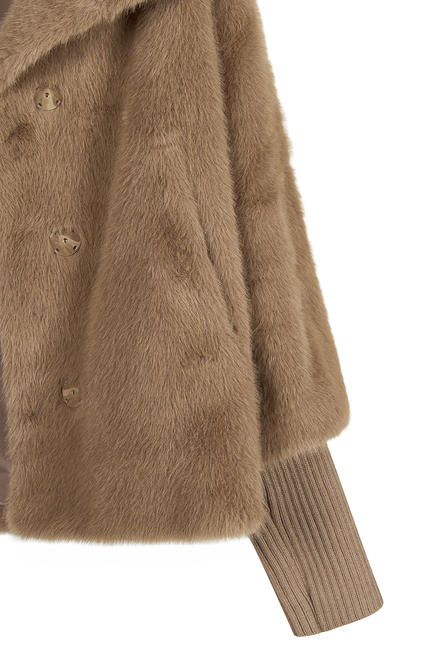Ampezzo Kadın Bej Kısa Teddy Mont