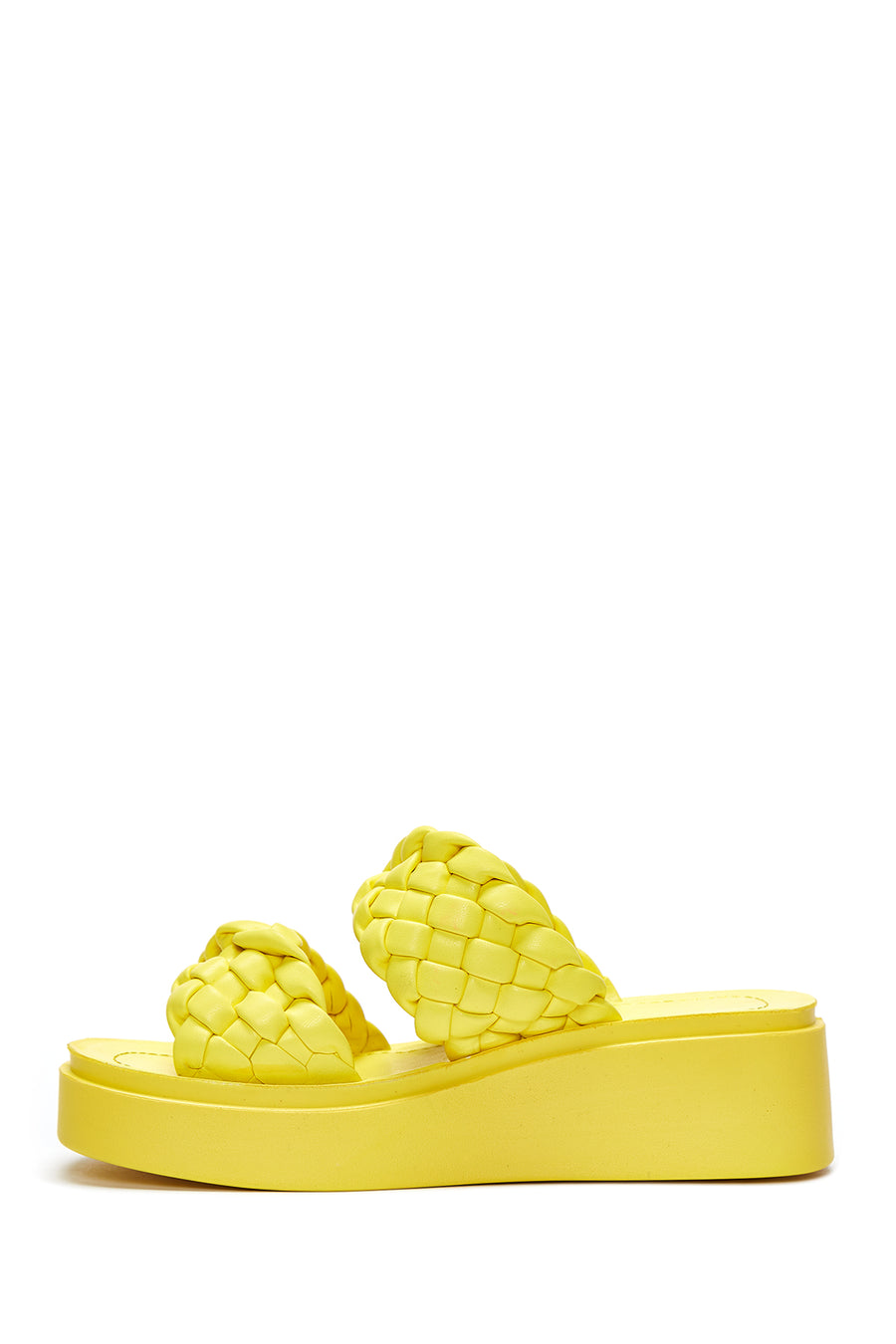 Women's Yellow Braided Thick Soled Slippers