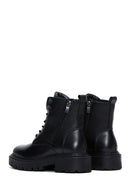 Women's Black Zippered Leather Boots | Derimod