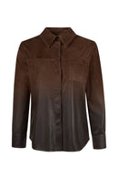 Monako Woman Brown Suede Leather Shirt | Derimod