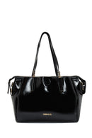 Women's Black Patent Leather Classic Shoulder Bag | Derimod