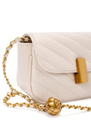 Women's Cream Long Strap Quilted Crossbody Bag | Derimod