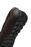 Men's Brown Crocodile Patterned Leather Casual Loafer | Derimod
