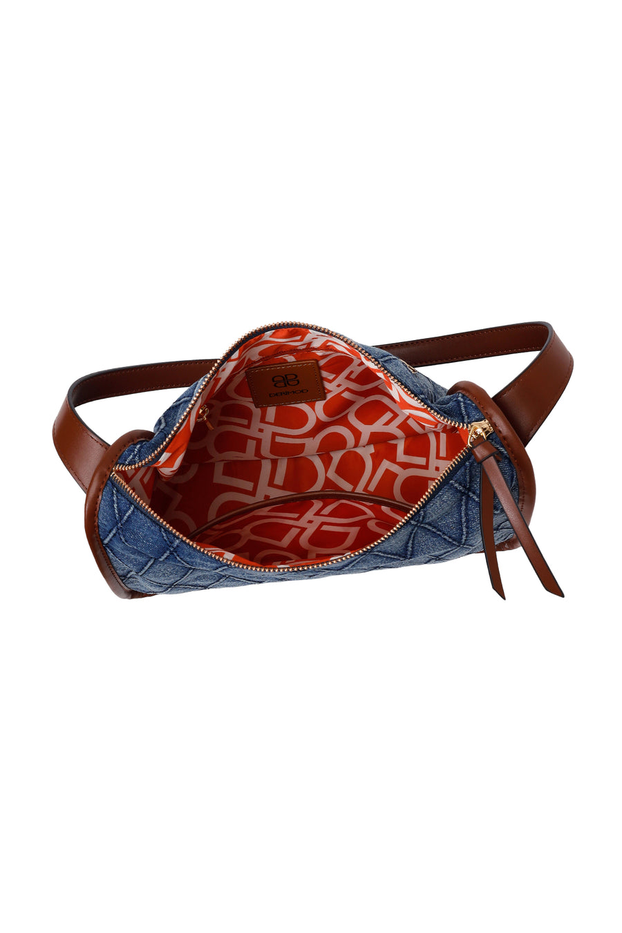 Woman Blue Jean Fabric Long-Strap Shoulder Bag
