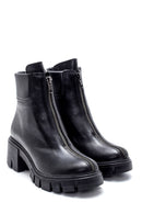 Women's Zipper Detailed Thick-Sole Heeled Boots | Derimod