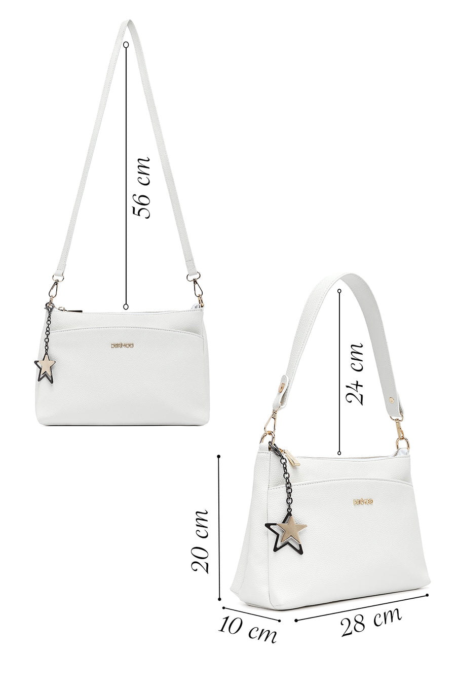 Women's White Long Strap Accessory Handbag
