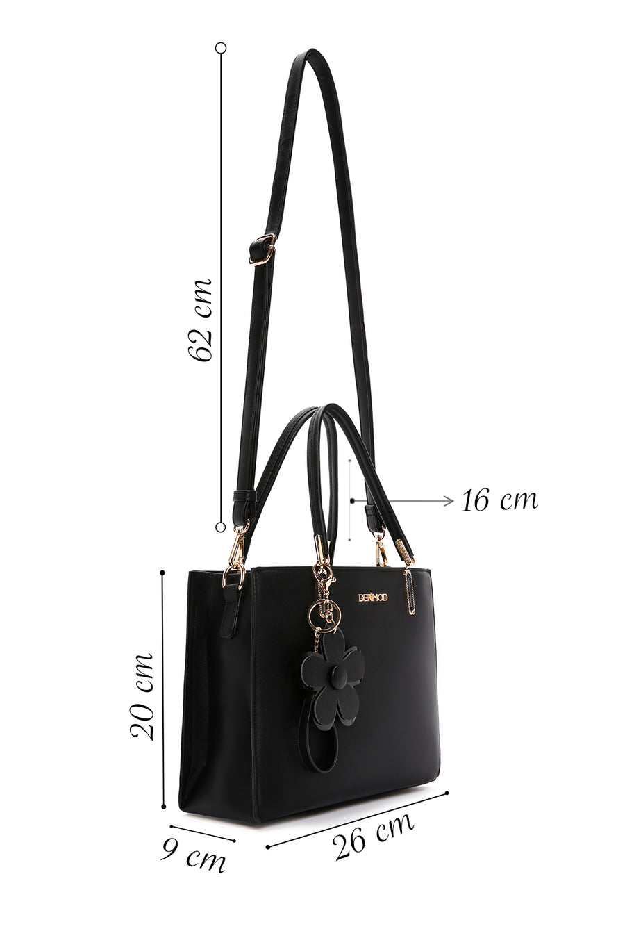 Women's Black Long Strap Shoulder Bag