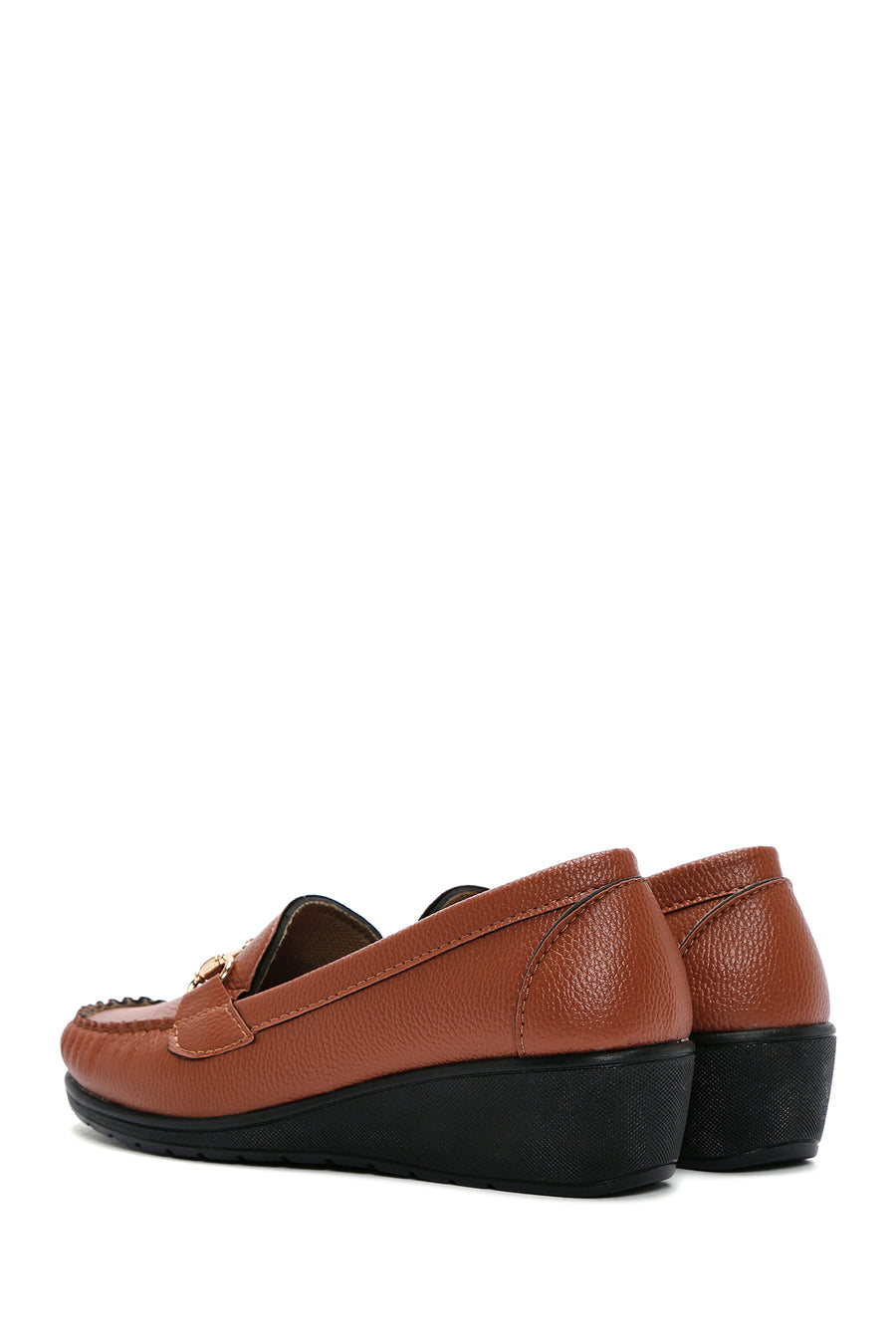 Women's Tan Wedge Heel Loafer