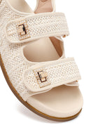 Woman Beige Straw Sandals | Derimod