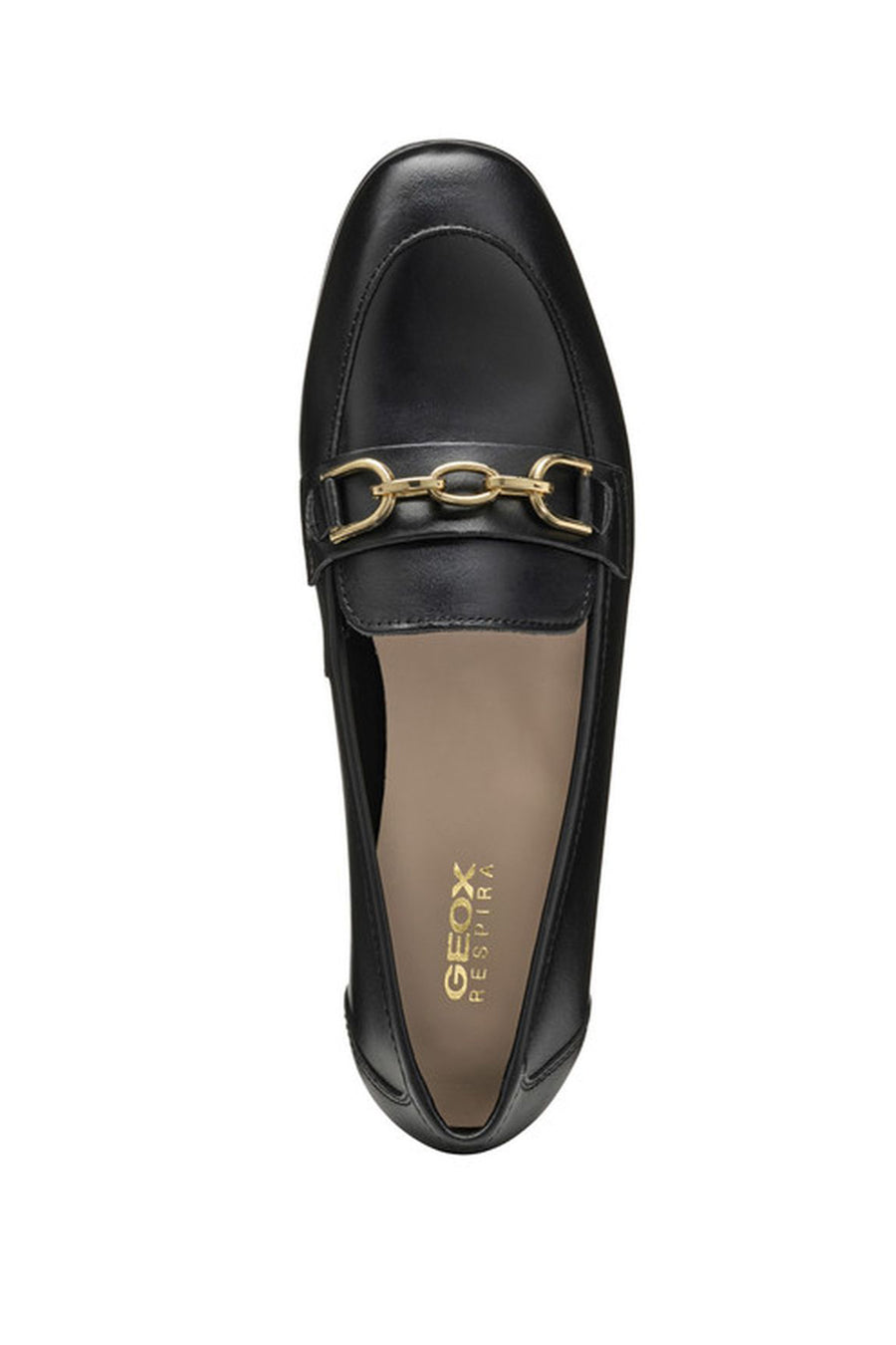 Geox Women's Black Llizia Leather Masculine Loafer