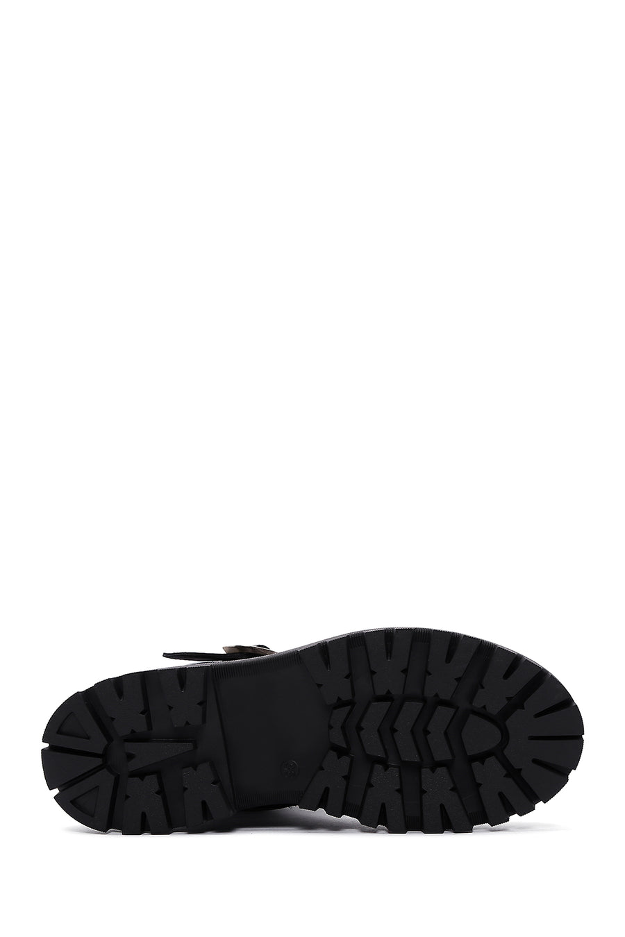 Women's Black Leather Buckle Boots