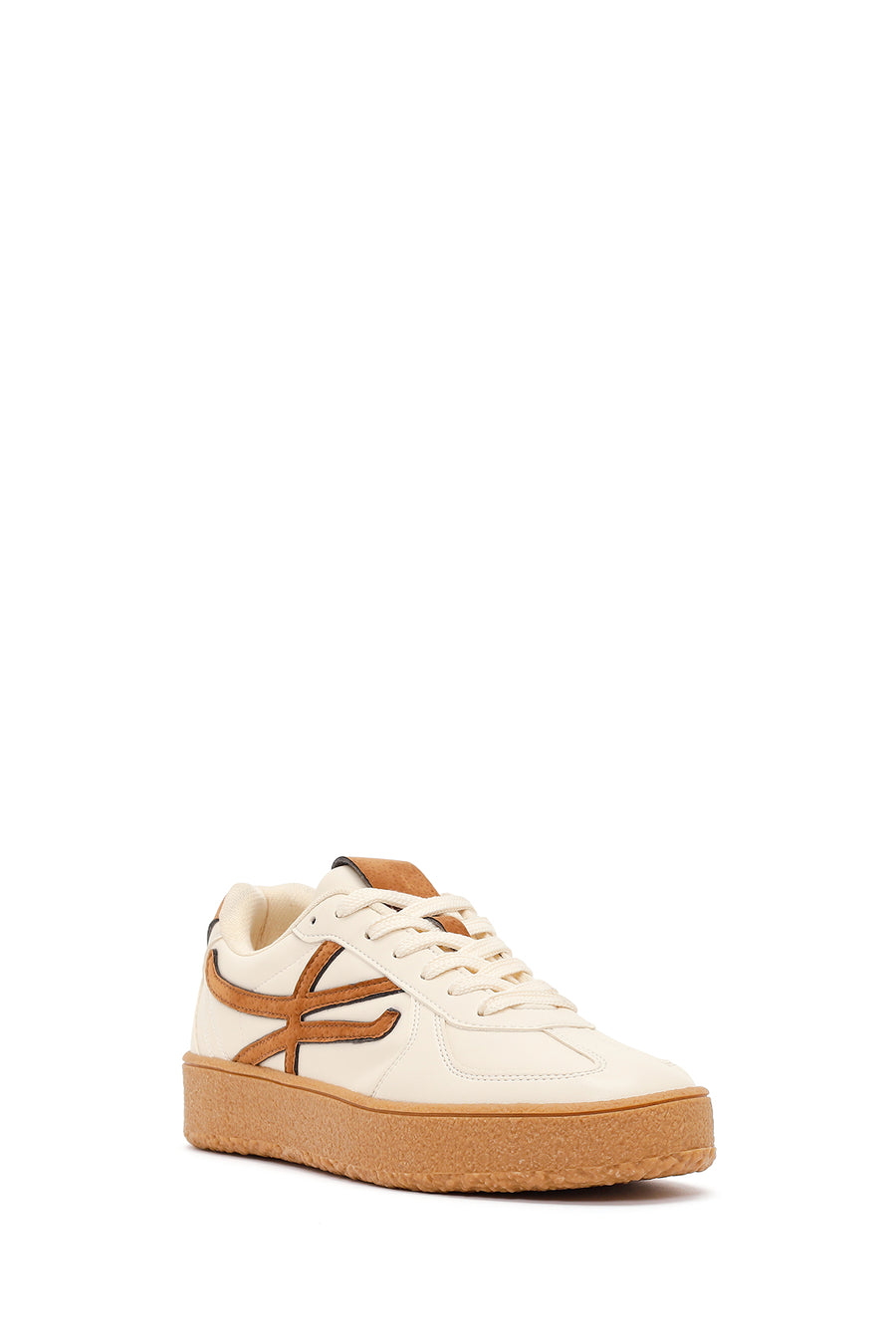Kadın Bej Bağcıklı Sneaker