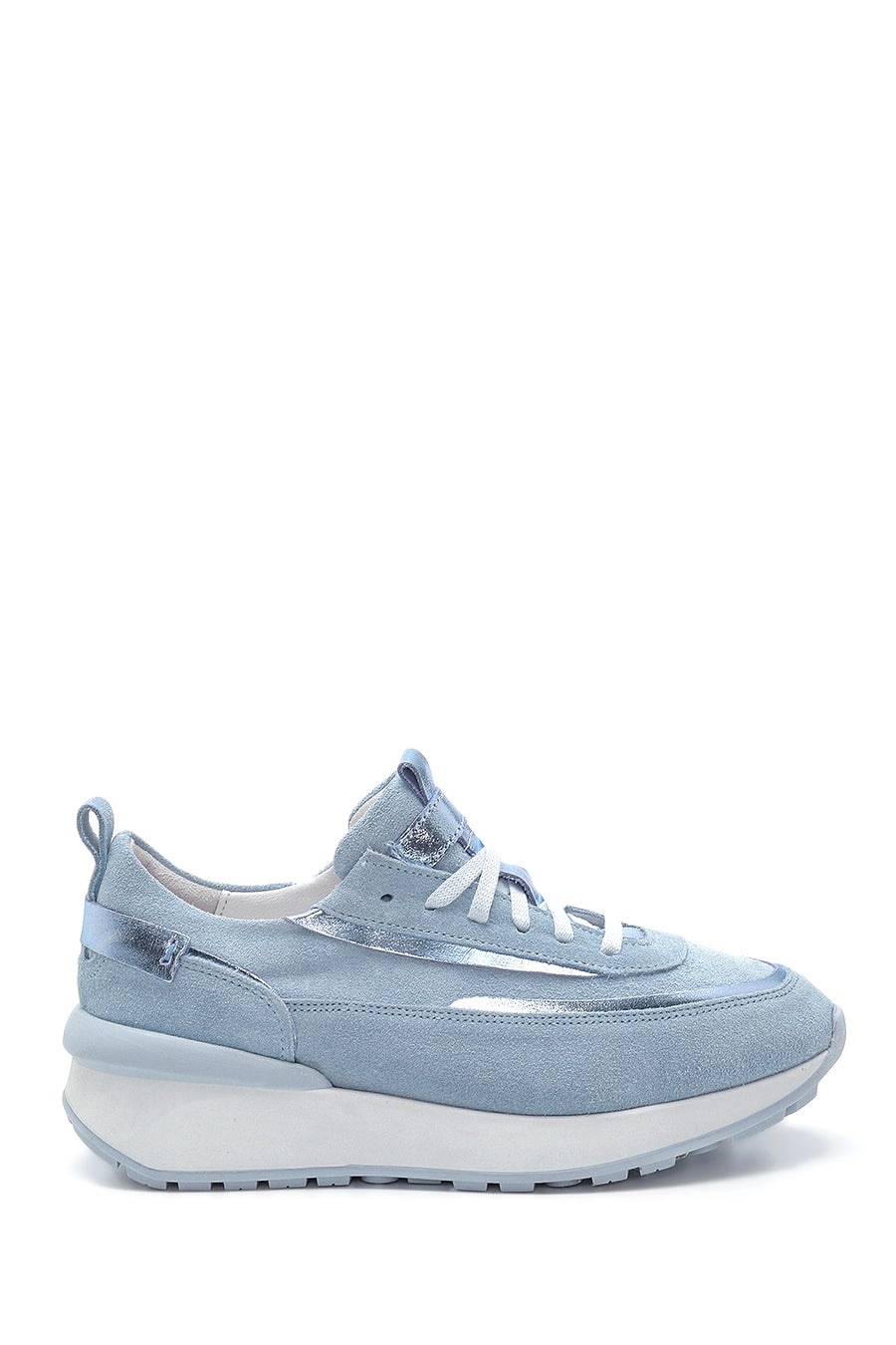 Women's Leather Suede High Sole Sneaker 22SFD380210 | Derimod