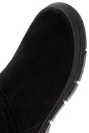 Women's Black Zippered Suede Leather Comfort Boots | Derimod
