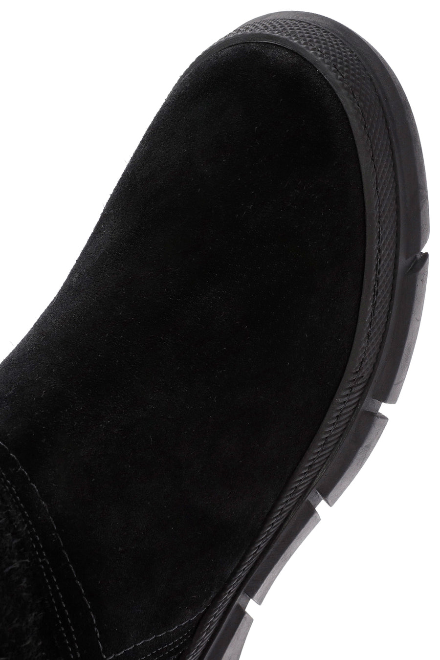 Women's Black Zippered Suede Leather Comfort Boots